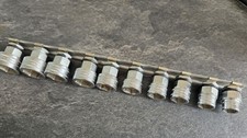 Snap-on 10pc 1/4" Drive Metric 6-Point Shallow Thin-Wall Socket Set 10-19mm Rail