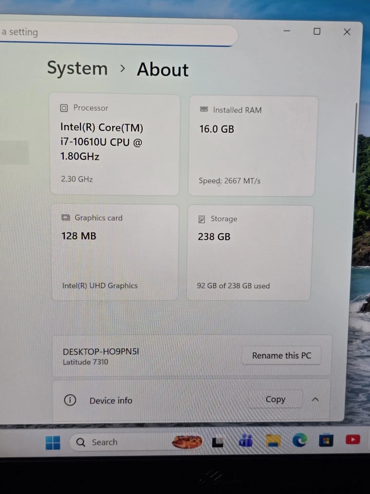 Dell Latitude 7310 · i7-10610U · 16GB · 256GB, photo 4 of 5