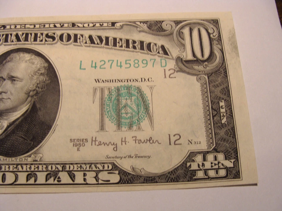 1950-E $10 Federal Reserve Note - nearly CU! - Image 4 of 4