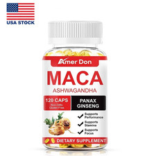 Maca Root Capsules 10000mg, Peruvian Maca Extract for Men Women 120 Capsules