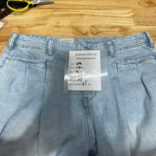 Jeans Anthropologie Pilcro vita media gamba ultra larga crop lavaggio leggero donna 29 - Foto 8 di 8