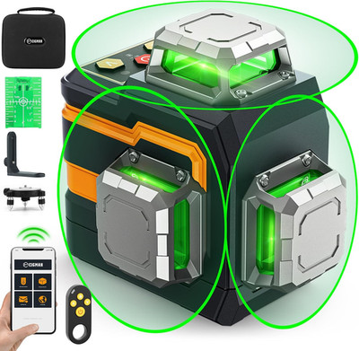 3X360° Laser Level with Remote&App Control, CIGMAN Green Self Leveling Cross Lin