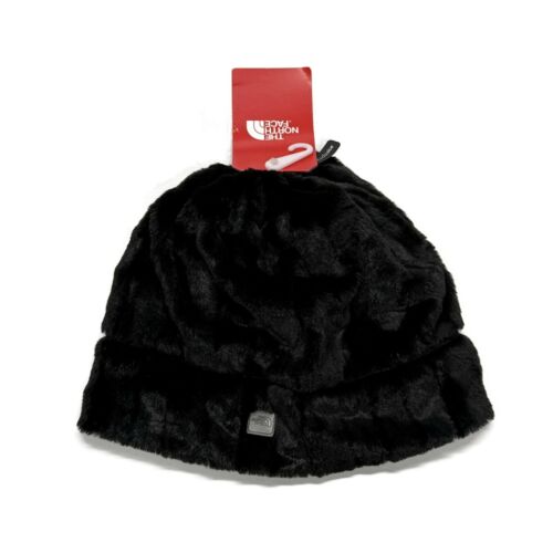 The North Face Furlander Beanie Black Winter Hat NWT Fuzzy Soft Faux Fur Womens
