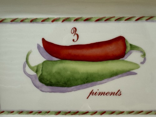 NEW PHILIPPE DESHOULIERES LIMOGES Piment Serving Dish Tray Platter Pepper Cheese - Picture 5 of 7