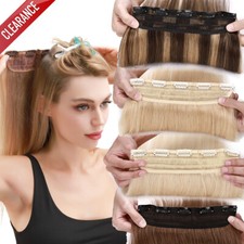Thick 100 Real Remy Human Hair Extensions One Piece Clip In 3/4 Full Head Weft