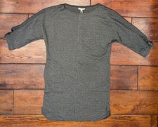 Max Studio Women's Black & Gray Houndstooth Sheath Dress Dolman Sleeves XS - NWT