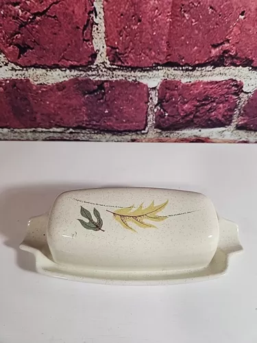 Vintage Franciscan Autumn Leaves Covered Butter Dish M3