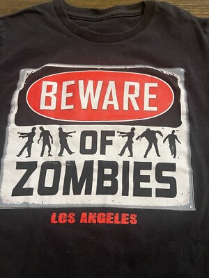 BEWARE OF ZOMBIES Boys Size 4/5 Crew Neck Short Sleeve Shirt