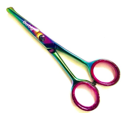 Burbig Professional Dog Pet Grooming Curved Safety Scissors Blunt End Titanium - Picture 2 of 18