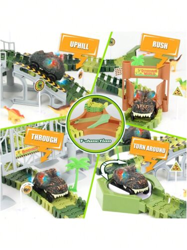 Dinosaur Toys Race Track, Flexible Train Tracks with 8 Dinosaurs Figures - Picture 5 of 8