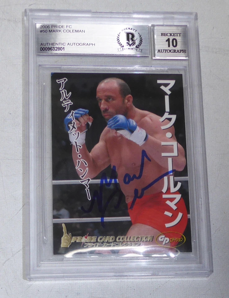 Mark Coleman Signed 2006 Pride FC Rookie Card 50 BAS COA RC UFC Gem Mint 10 Auto - Image 2 of 4