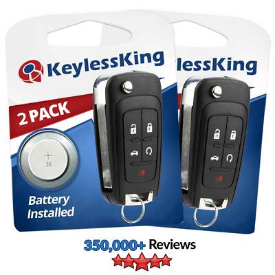 2 Remote Flip Key Fob for 2010 2011 2012 2013 2014 2015 2016 Buick Lacrosse
