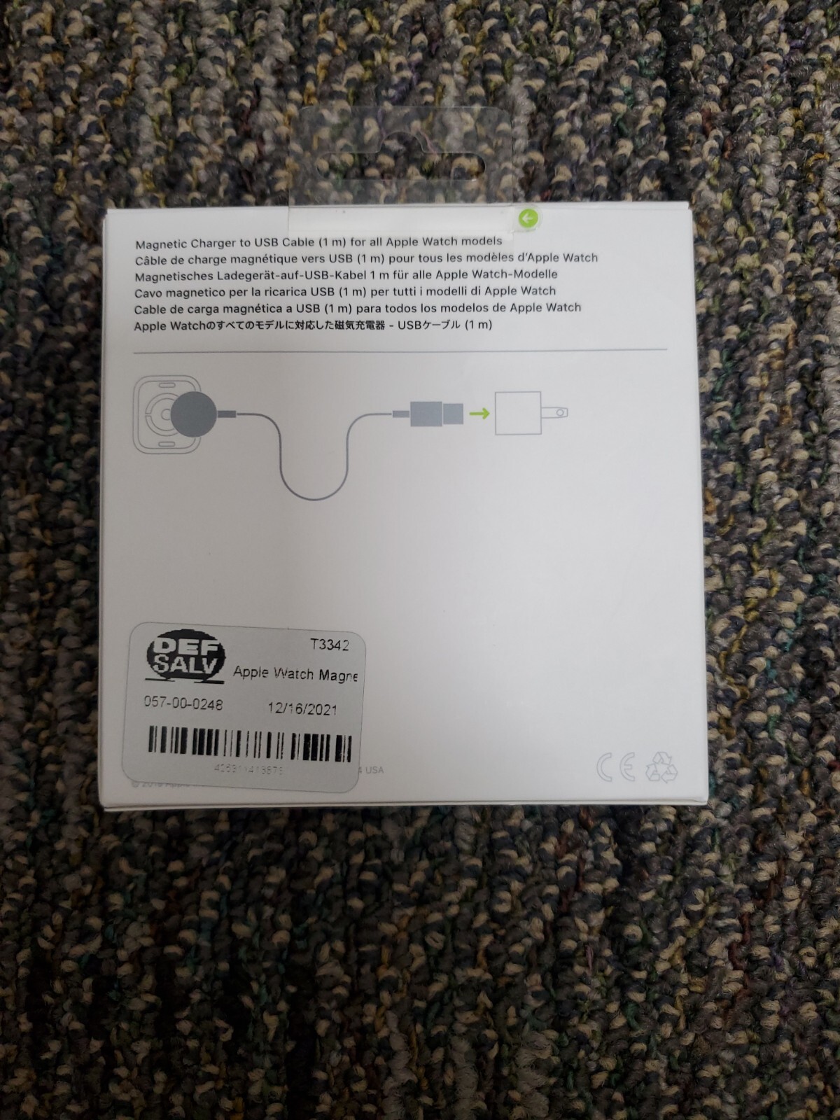 2B9 Apple MX2E2AM/A Watch Charging Cable to USB (1M