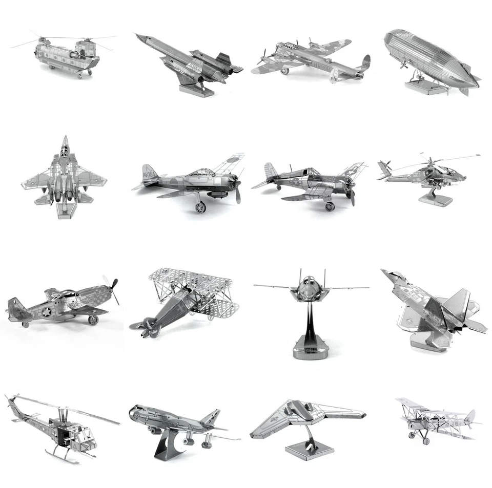 PIECECO 3D- Laser Metall Puzzle Luftfahrt Modele Aviation Flugzeug Hubschrauber Bausatz