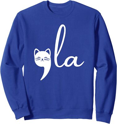 Retro Cat Comma La Kamala Harris For President 2024 Unisex Crewneck Sweatshirt