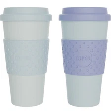 Copco Acadia To Go 16 oz. Travel Mug Set of 2 - Purple & Teal