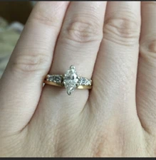 1CT Marquise Diamond Solitaire Engagement Wedding Bridal Ring 14K Yellow Gold