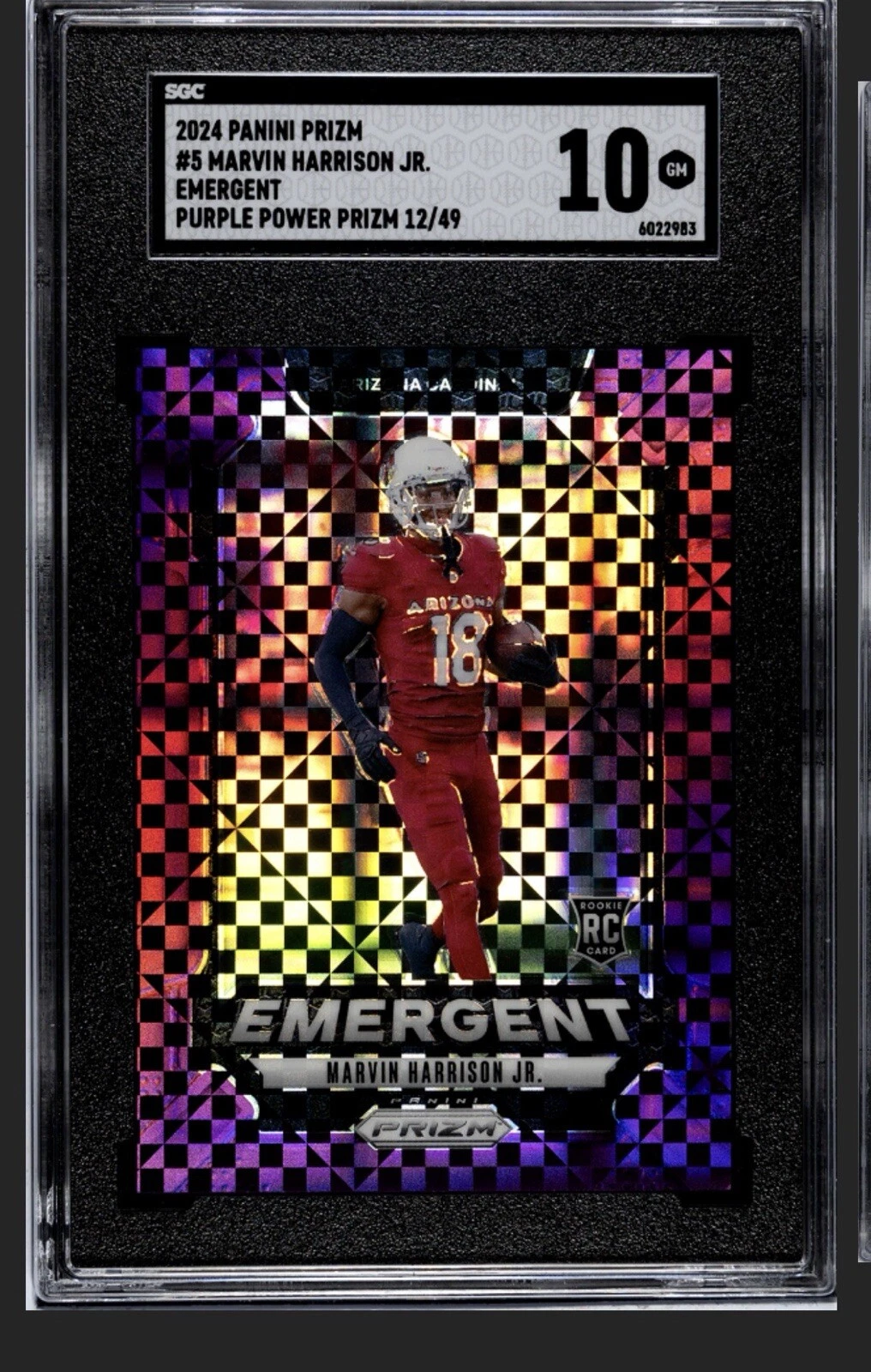 Marvin Harrison Jr. Panini Prizm Emergent #5 Purple Power