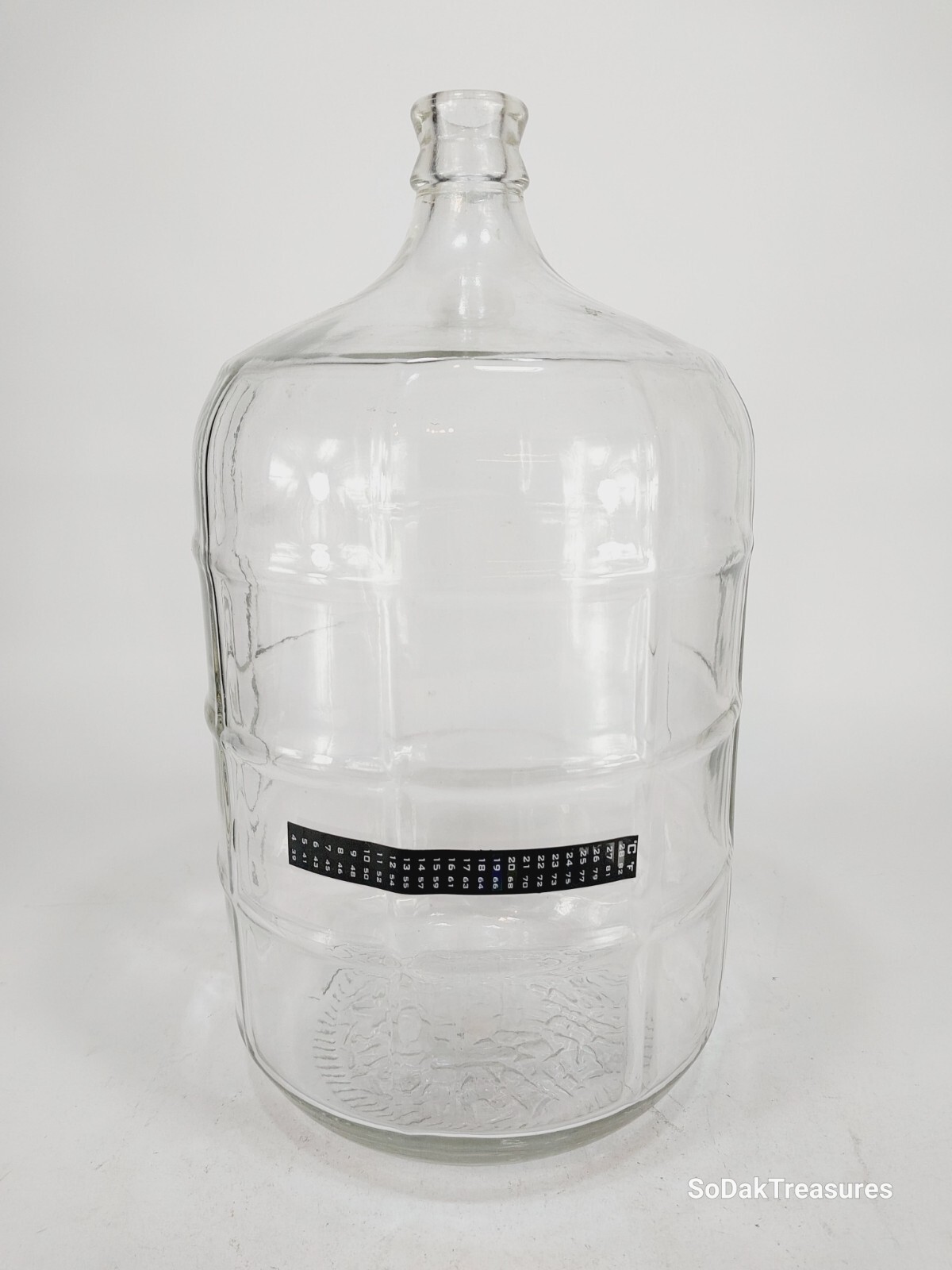 VINTAGE 5 GALLON GLASS CARBOY BOTTLE JUG CHECKERED MADE IN ITALY 18.9