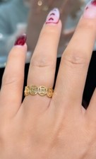 18k Solid Yellow Gold Lucky Coin Money Band Ring. Size 7.25. 2.29 Grams