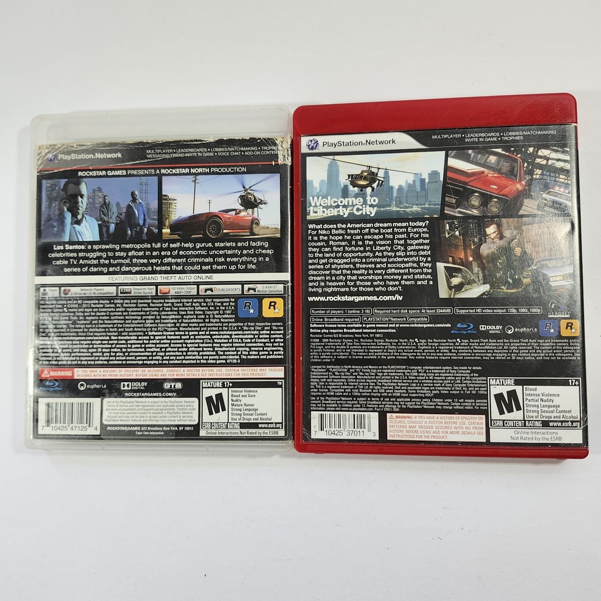 Grand Theft Auto 4 & GTA 5, IV & V, PS3 Bundle, No Manual Grand Theft Auto 4 & GTA 5, IV & V, PS3 Bundle, No Manual