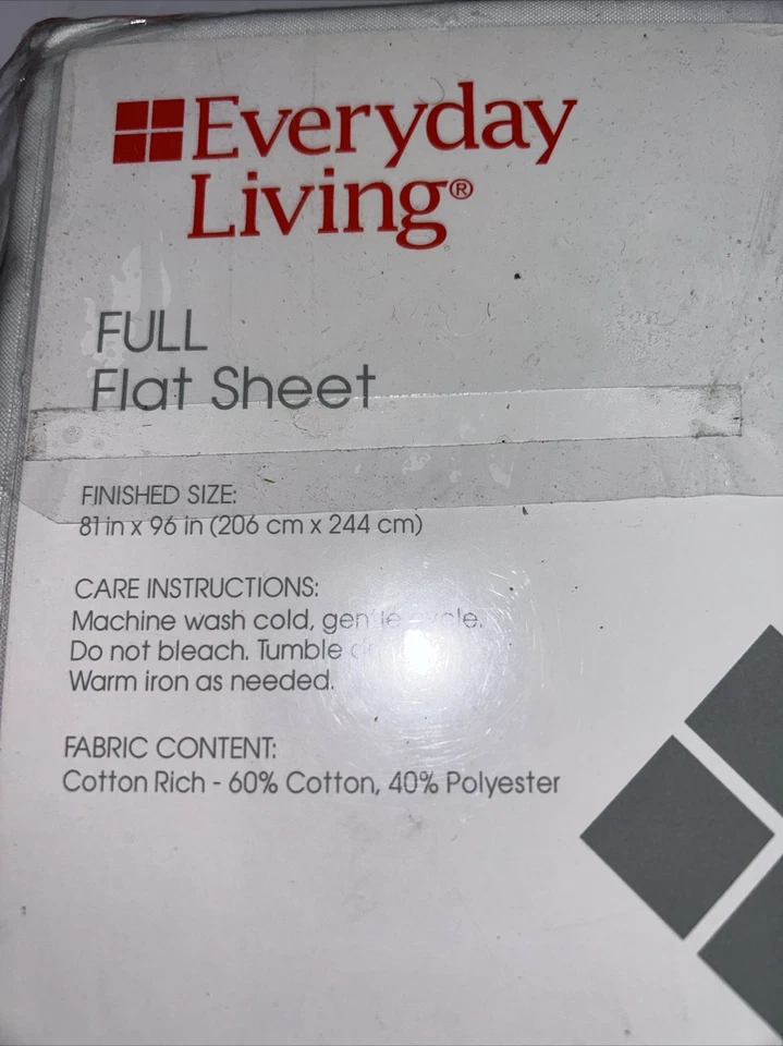 "Sábana plana Everyday Living 250 hilos 60 % algodón 40 % poliéster 81x96""" Foto 3 de 4