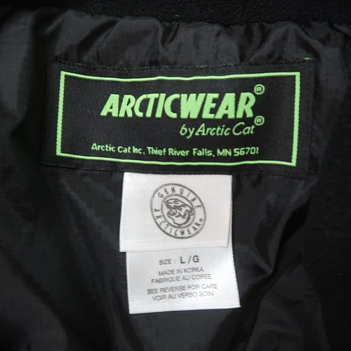 Arcticwear Fleece Sweatshirt Men's Large Black Long Sleeve Arctic Cat 1/4 zip - Picture 5 of 12