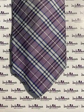 BROOKS BROTHER Silk Purple Striped Checkered Design Tie BRAND NEW