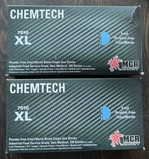 MCR Safety, Nitrile/Vinyl Blend Gloves, 4 mil, Blue, Box 100 XL Avail - 2 PACK