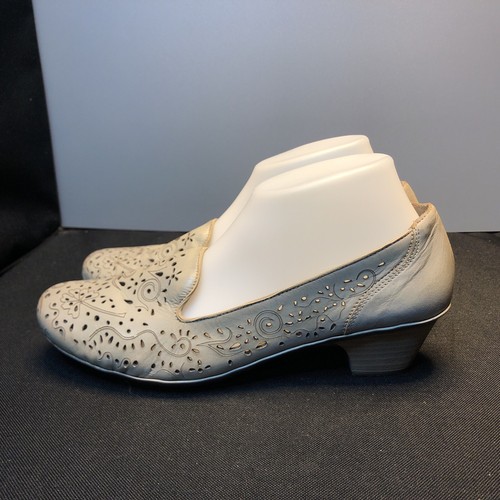 LN/EUC US9/EU40 Rieker ANTISTRESS GRAU LEDER 1,75" ABSATZ KOMFORT HALBSCHUHE PUMPS - Bild 3 von 12