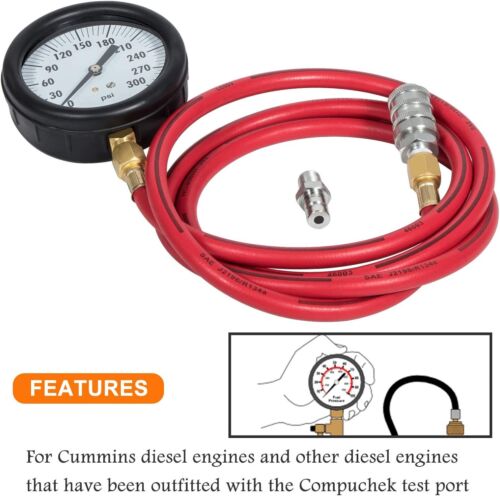 For Cummins Diesel Fuel System Compucheck Pressure Test Port Test Gauge TU-32-20 - Picture 4 of 11