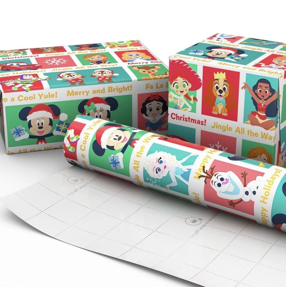 Hallmark Wrapping Paper Disney 100 Years Of Wonder Jumbo Roll Christmas 70 sq ft - Image 3 of 4