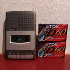 RCA RP3503-A Portable Tape Player Recorder TESTED W/2 NOS Blank Cassettes