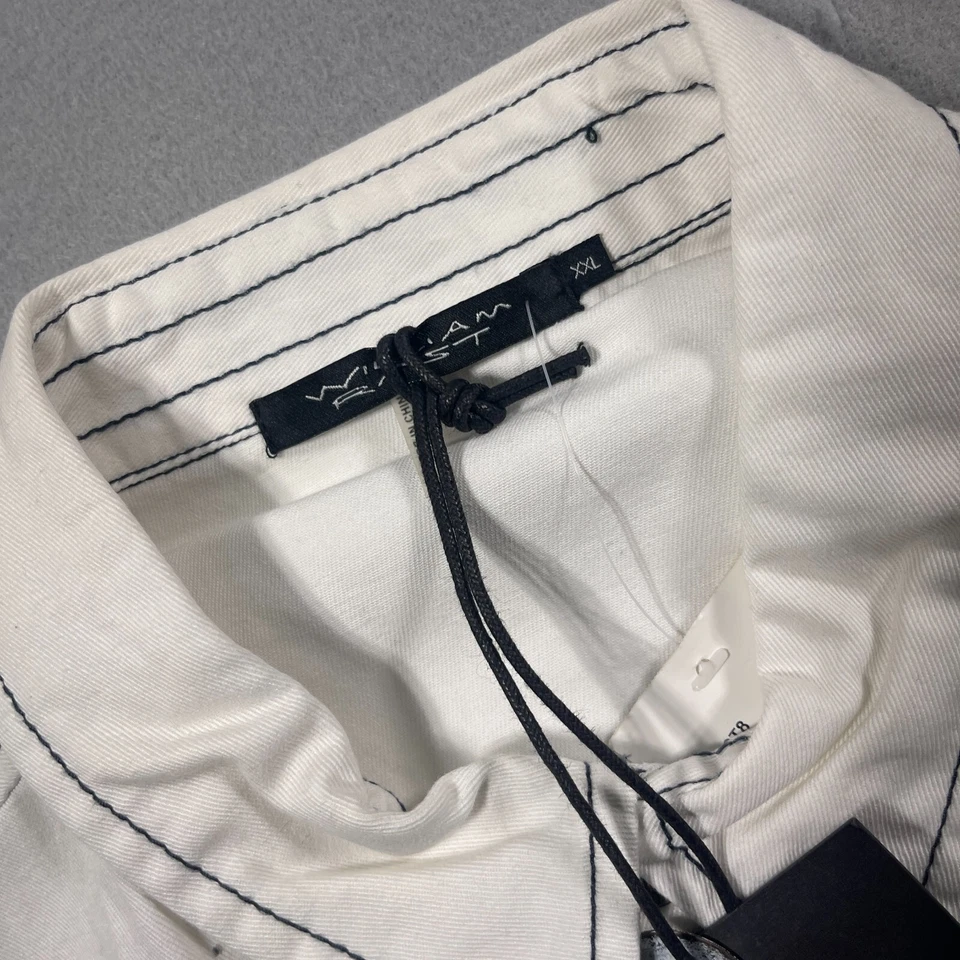 Camisa masculina William Rast XXL botão de pressão offwhite manga longa casual nova com etiquetas - Imagem 4 de 4