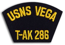 US Navy T-AK 286 USNS Vega Cargo Ship Cap Patch Iron-On Backing *New* (a)