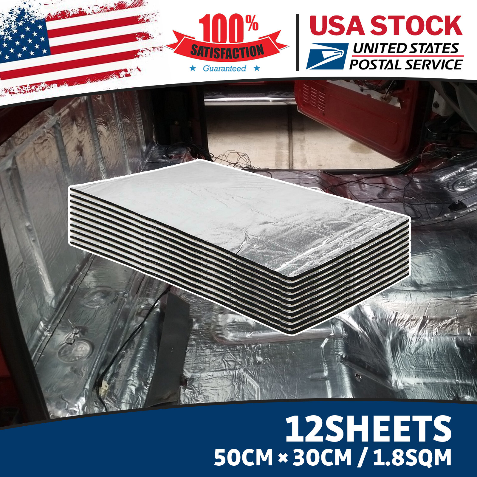 Car Heat Shield Insulation Deadening Firewall Sound Deadener Mat 12pcs 7mm