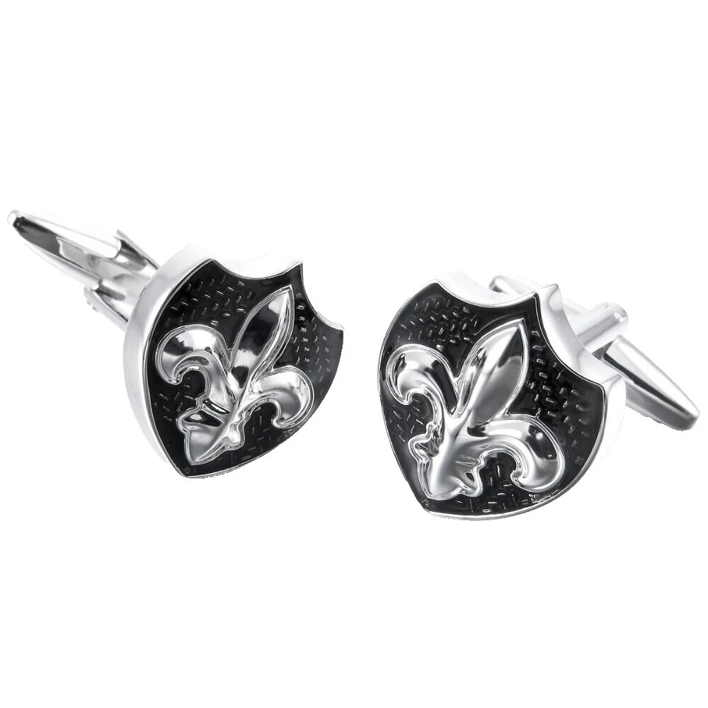 Gemelos negros de rodio para hombres