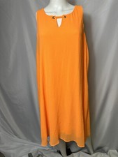 Tacera Brand Size 2X Orange Sleeveless Dress