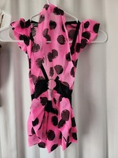 A Wish Come True Girls Dancewear Pink With Black Polka Dots Size 5-7