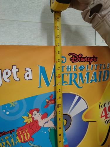 Vintage 1997 Disney Kleine Meerjungfrau CD-ROM Spielzeug Banner Schild Display Poster 20x60 - Bild 6 von 7