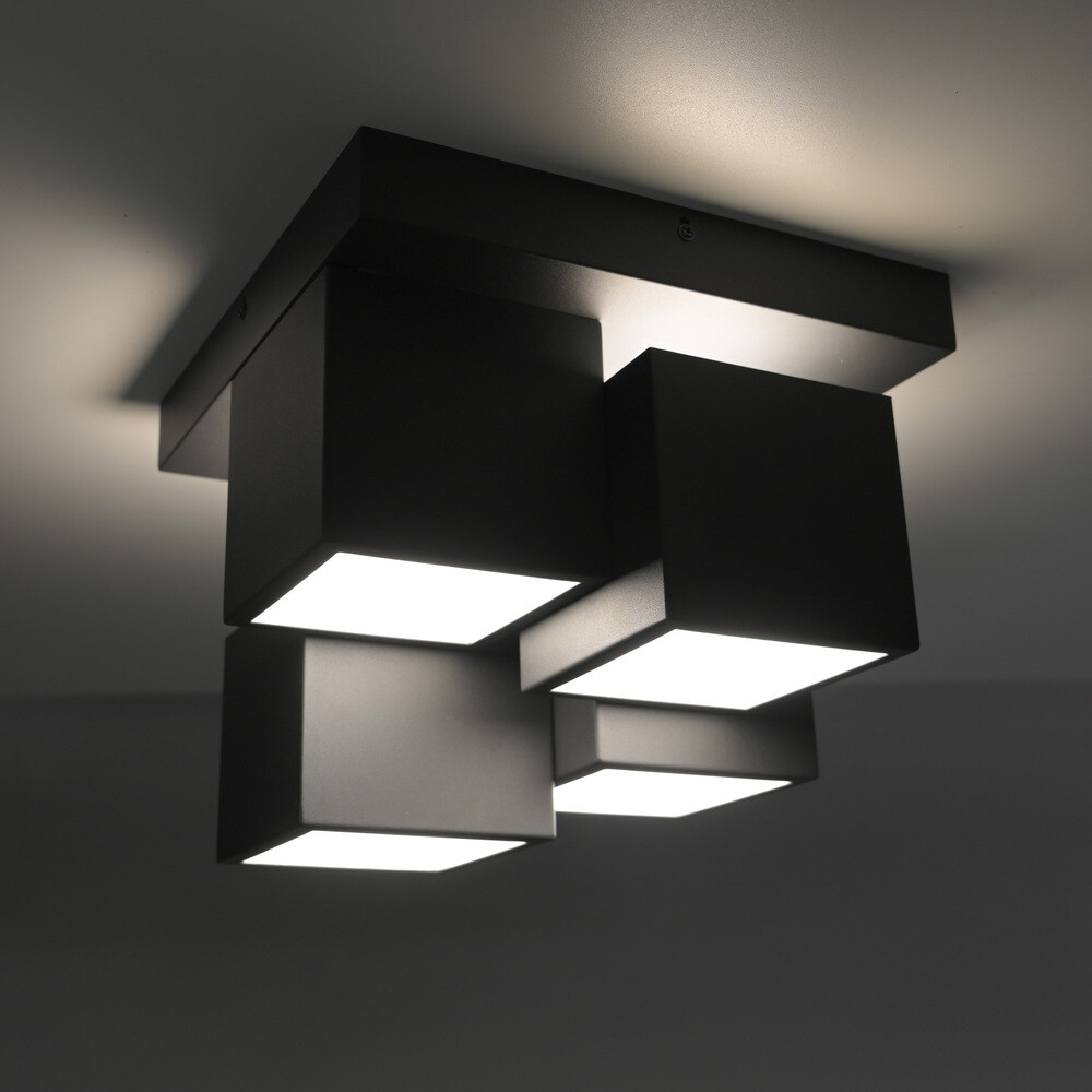 LED Deckenleuchte Backlight Würfel schwarze Deckenlampe 3000k warmweiß Flur