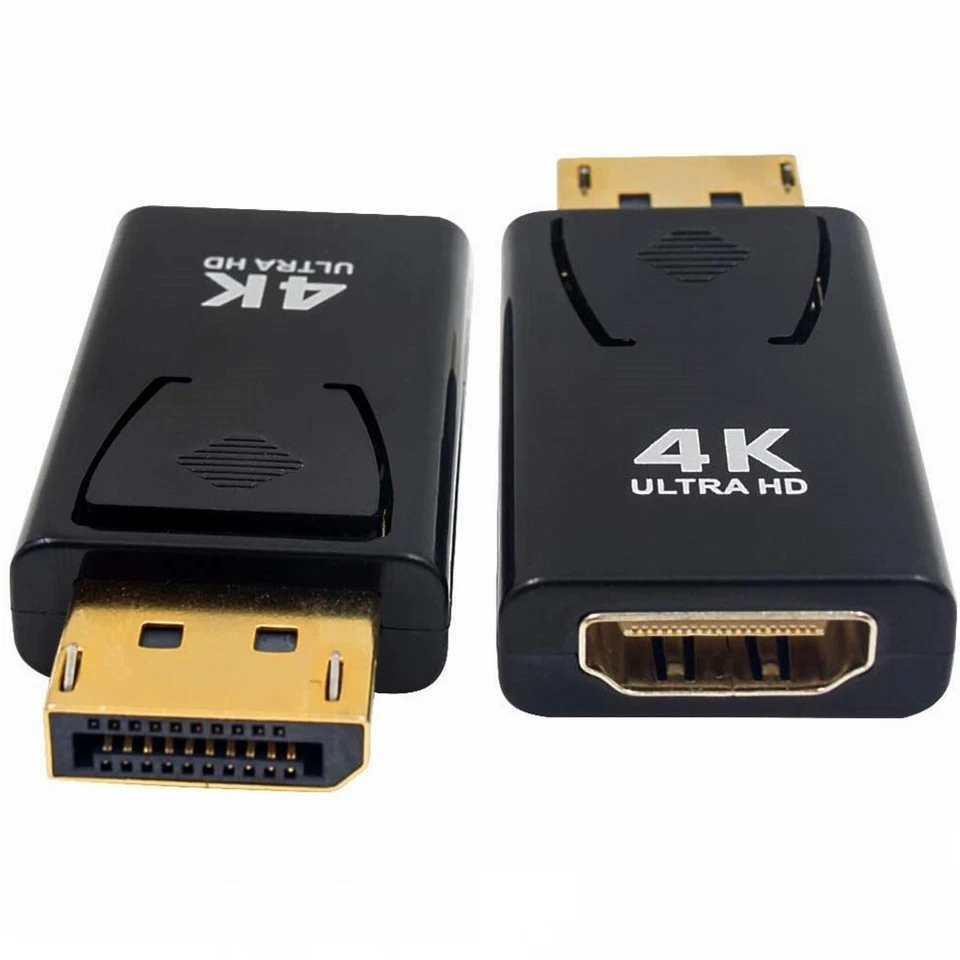 2x Displayport > HDMI Adapter DP Konverter Stecker 1080p Full HD Audio Video 4K - Bild 3 von 4