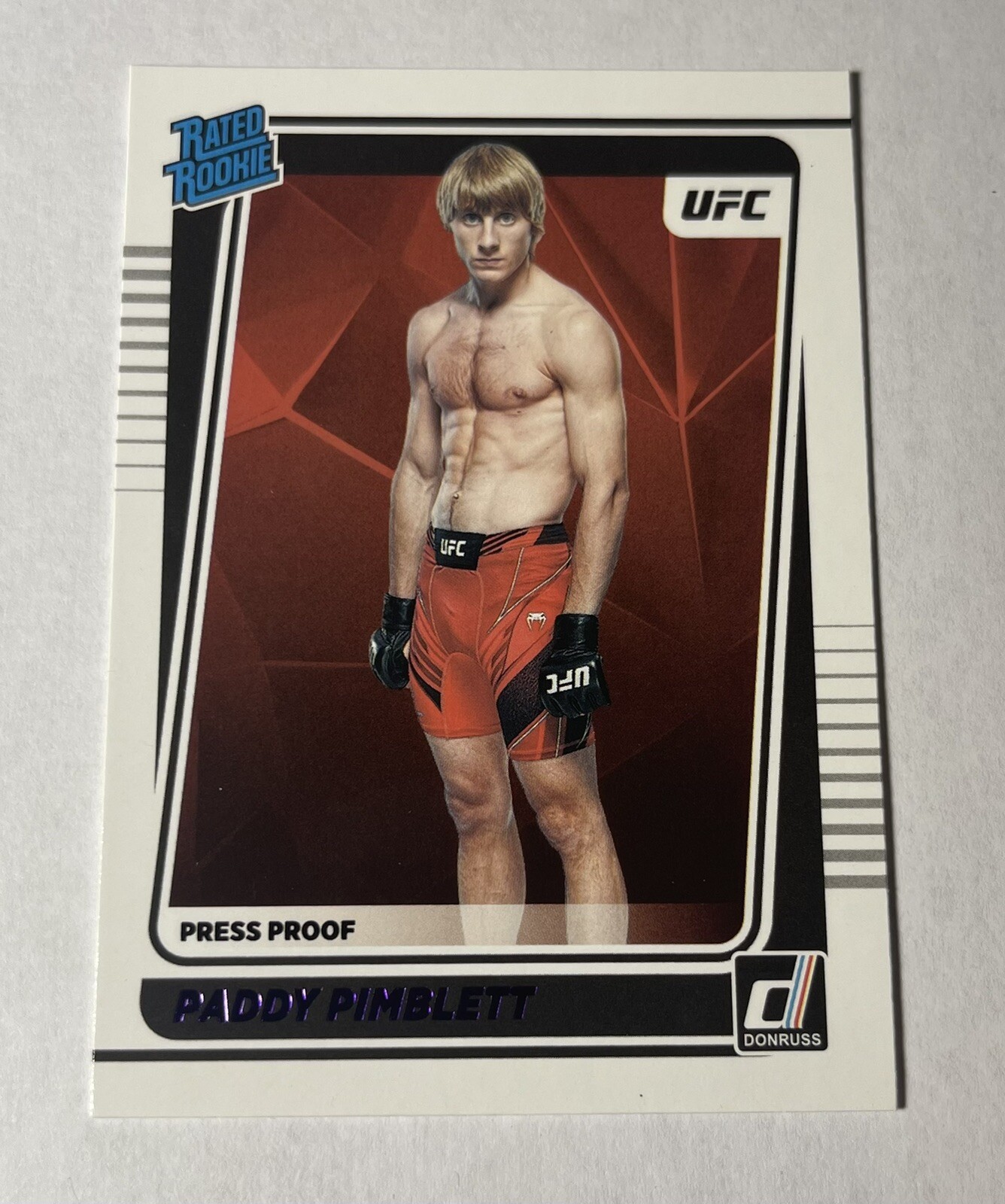 2022 Donruss UFC - Paddy Pimblett - Press Proof Purple Rated Rookie RC