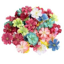 Artificial Silk Cherry Blossom Flowers Heads Craft Fake 50 Pack 10 Colors
