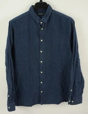 Peak Performance Sweden Men's US XL Long Sleeve Blue Dot Flannel Button Up Shirt