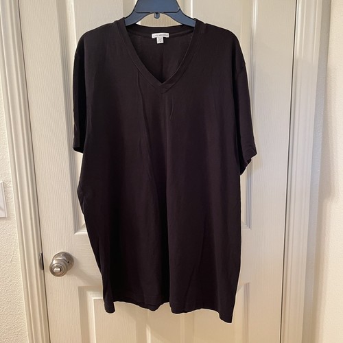 Standard James Perse Black Short Sleeve V Neck T-Shirt Men's Size 5 XXL ...