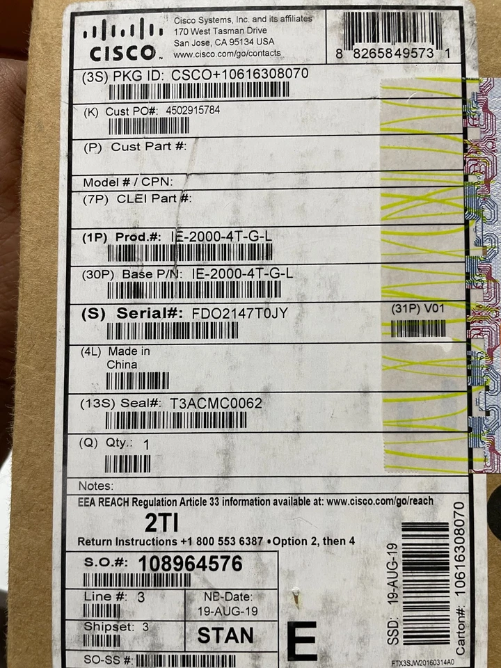 Cisco IE-2000-4T-G-L INDUSTRIAL LAYER 2 MANAGED SWITCH - Image 3 of 4