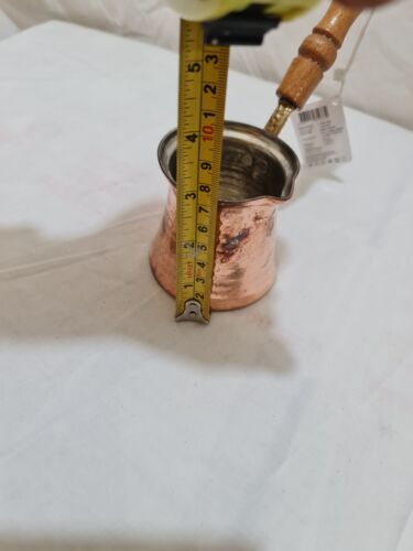 Handmade hammered Copper / Brass Greek Turkish Coffee Pot 7. CM X 7. CM X 13 CM - Picture 6 of 10