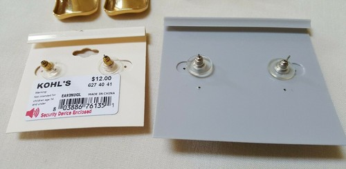 4 pares de pendientes perforados de colección 1 tono plateado y 3 dorado 2 tarjetas originales usados en muy buena condición - Imagen 8 de 8