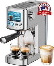Cafetera Espresso con Espumador de Leche, 20 bares, para el hogar, con exterior
